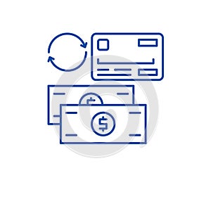 Payment methods line icon concept. Payment methods flat  vector symbol, sign, outline illustration.