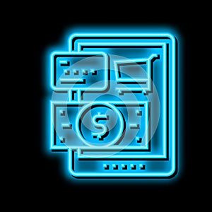payment option neon glow icon illustration
