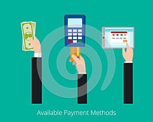 Payment options vector concept