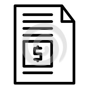 Payment paper icon outline vector. Bank money