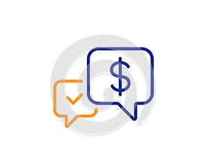 Payment receive line icon. Dollar exchange sign. Vector