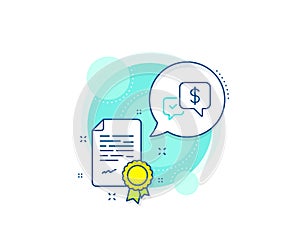 Payment receive line icon. Dollar exchange sign. Vector