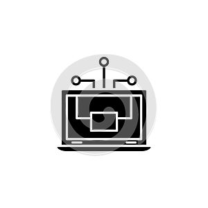 Payment system black icon concept. Payment system flat vector symbol, sign, illustration.