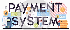 Payment system typographic header. Pay to NFC by card