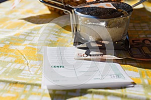 Payment on a table