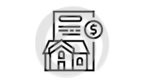 payment of taxes line icon animation