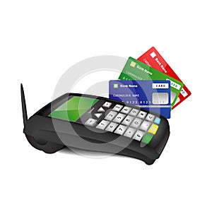 Payment terminal with color bank cards