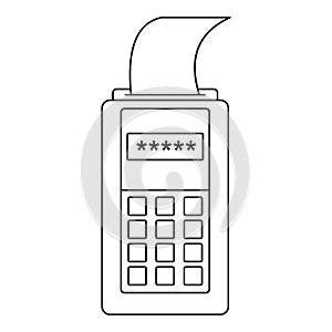 Payment terminal icon, outline style