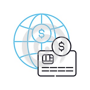 payment transaction line icon, outline symbol, vector illustration, concept sign