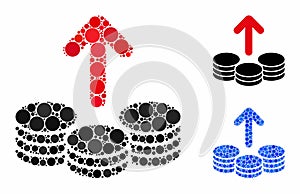 Payout coins Mosaic Icon of Round Dots