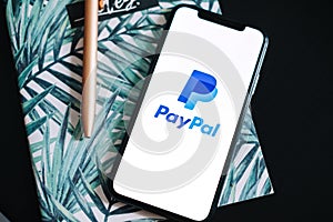 PayPal logo on smartphone screen