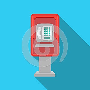 Payphone icon in flat style isolated on white background. Park symbol stock vector illustration.