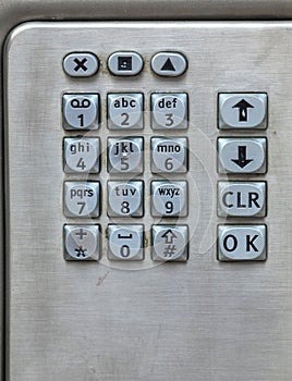 Payphone keypad.