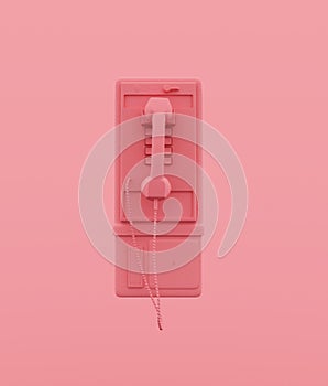 Payphone on pastel color background