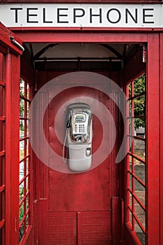 Payphone in a red telephone box