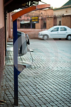 Payphone on the street in Marrakech