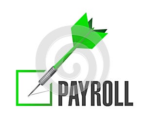 payroll check dart sign concept illustration