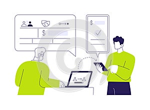 Payroll processing abstract concept vector illustration.