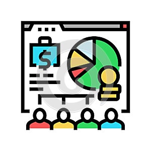 payroll processing color icon vector illustration