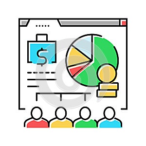 payroll processing color icon vector illustration