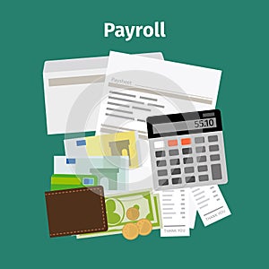 Payroll salary payment concept