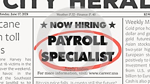 Payroll specialist career photo