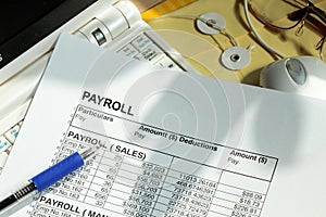 Payroll spreadsheet