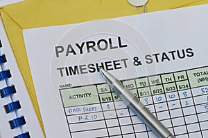 Payroll timesheet photo