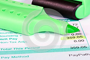 Employee payslip showing earnings