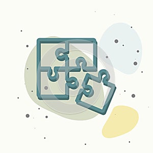 Pazzle icon. pazzle vector icon on multicolored background