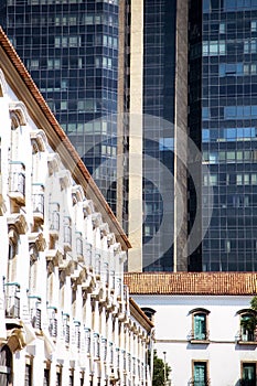 PaÃÆÃÂ§o Imperial, Rio de Janeiro: the contrast between colonial and modern architecture buildings. photo