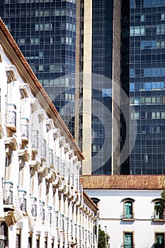 PaÃƒÂ§o Imperial, Rio de Janeiro: the contrast between colonial and modern architecture buildings.