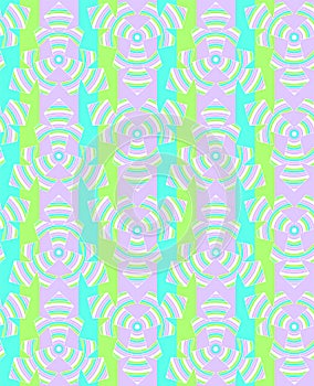 Fun cheerful blue green psychedelic abstract geometric design pattern in a seamless vector repeat.