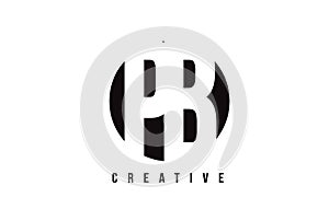 PB P B White Letter Logo Design with Circle Background. photo
