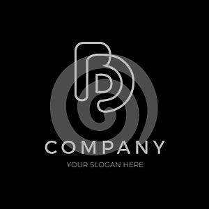 PBD, DDB, BDD, PDD creative letter logo design. Simple modern initials company logo.