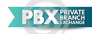 PBX Private Branch eXchange - term for a telephone system or an interphone network, acronym text concept background photo