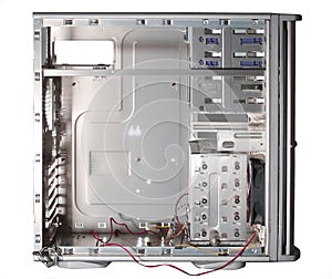 PC Aluminum Case Empty Computer Box Isolated