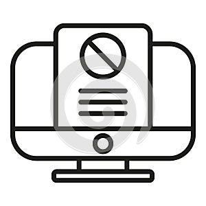 Pc blacklist icon outline vector. Email user