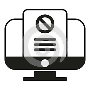 Pc blacklist icon simple vector. Email user