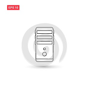 Pc case icon vector design isolated 2