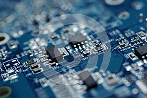 Tech PCB design board manufacturing music electronics computer background chip circuit electronic technology blue backgrounds high