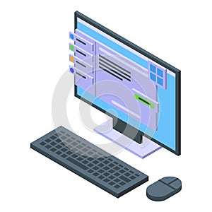 Pc code development icon isometric vector. Web api
