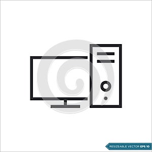 PC computer desktop icon vector template