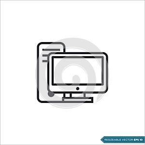 PC computer desktop icon vector template