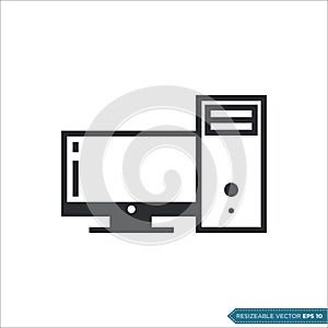 PC computer desktop icon vector template