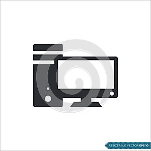 PC computer desktop icon vector template