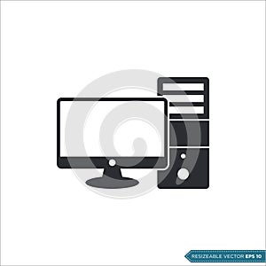 PC computer desktop icon vector template