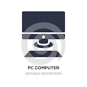 pc computer with monitor icon on white background. Simple element illustration from Computer concept