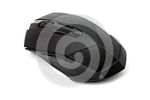 PC computer optical wireless mouse isolated on white background peripheral scroll wheel equipment technology object top view image