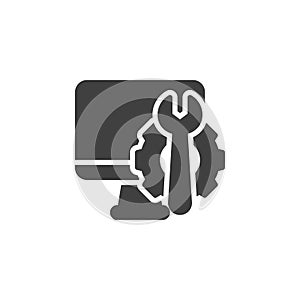 PC computer repair vector icon